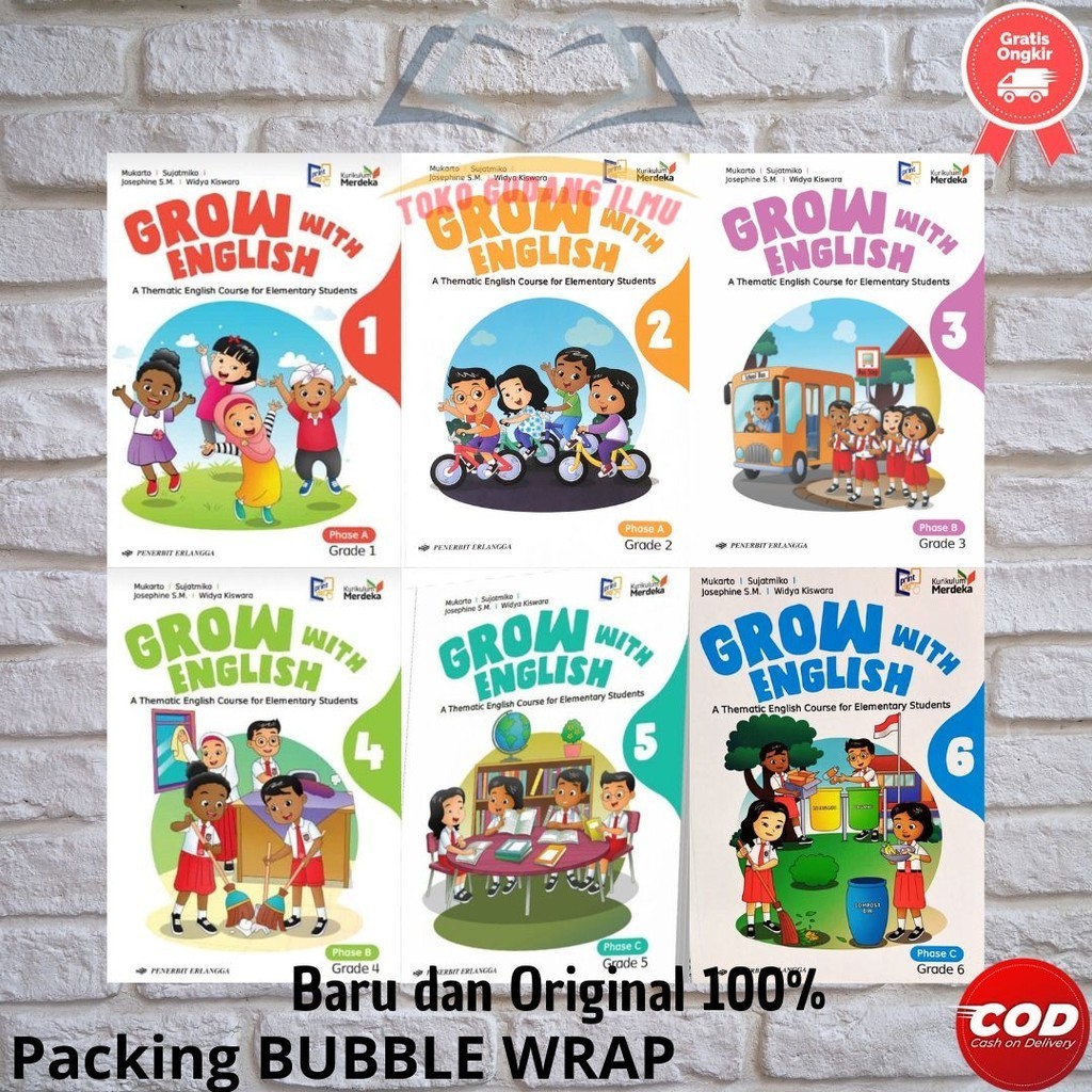 Jual Erlangga Grow With English SD/MI Kelas 1 2 3 4 5 6 Kurikulum ...