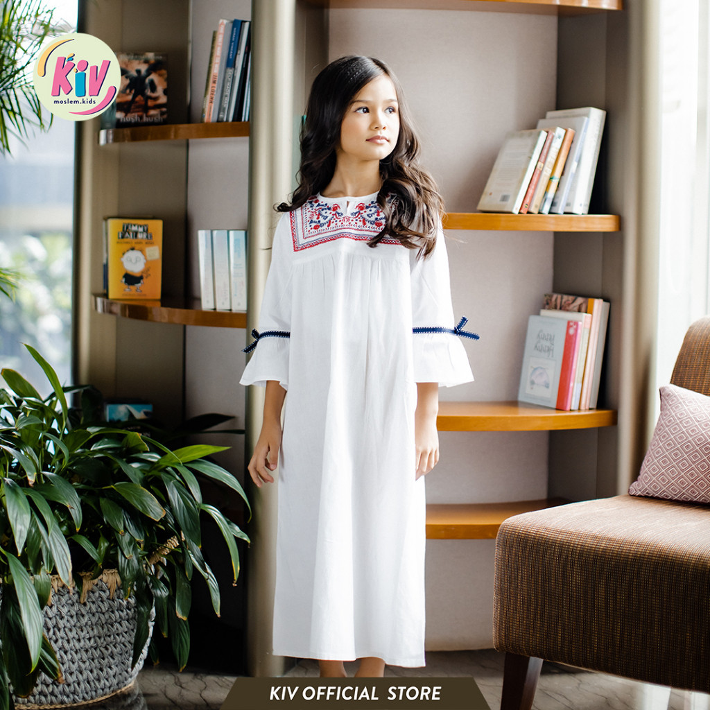 Jual KIV Gamis Anak Perempuan Putih White Bordir Manasik GO 43 GO 127 ...