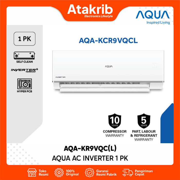 Jual AQUA AC INVERTER 1 PK AQA-KR9VQC(L) / KCR9VQC(L) CLEAN COOL ...