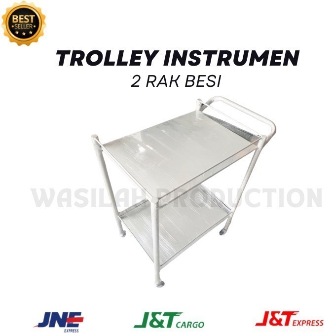Jual TROLLEY INSTRUMEN 2 RAK || MEJA INSTRUMEN || TROLLEY 2 RAK BESI ...