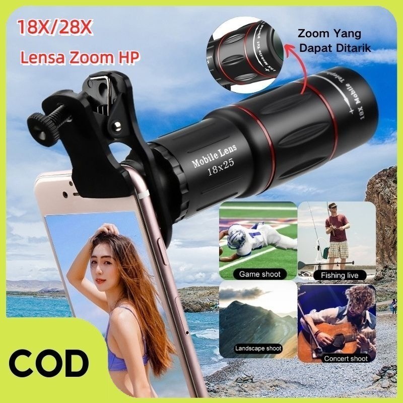Jual 【COD】Lensa Zoom Hp Tele Zoom 18x Teleskop Camera Lensa Apexel ...