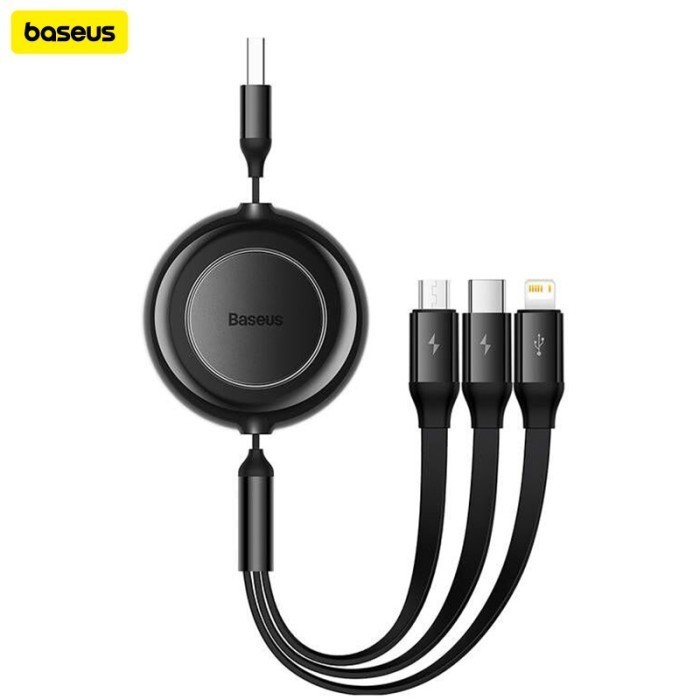 Jual Baseus Kabel Charger Retractable Cabang 3 in 1 USB A to Micro ...