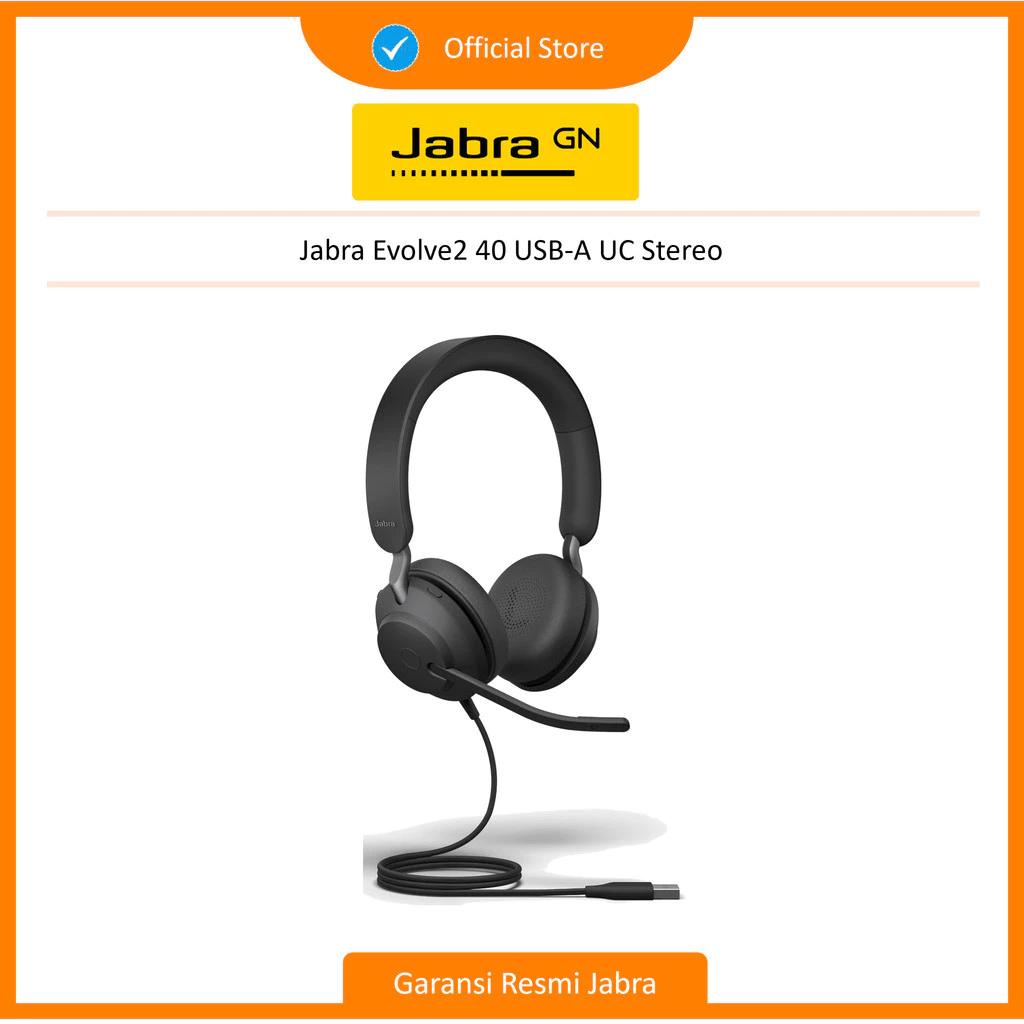 Jabra Evolve2 40 USB-A UC Stereo Headset (24089-989-999)