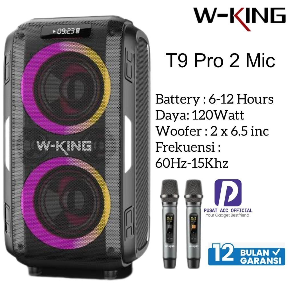 Jual PROMO SPESIAL WKING Speaker Bluetooth Karaoke T9 Pro 2 MIC Karaoke