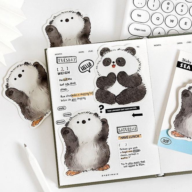 Jual [Gongjin] 30 Lembar Sticky Memo Cute Animal Hewan Lucu Note Panda ...
