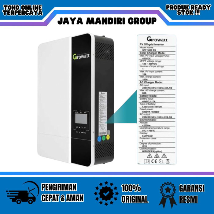 Jual Growatt 5000W / 5000VA Off Grid Storage Inverter SPF 5000 ES ...