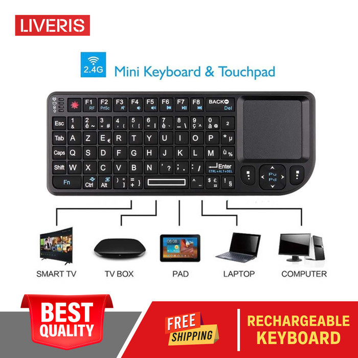 Jual Keyboard Wireless Mini Pointer 2.4GHz With Touchpad | Shopee Indonesia