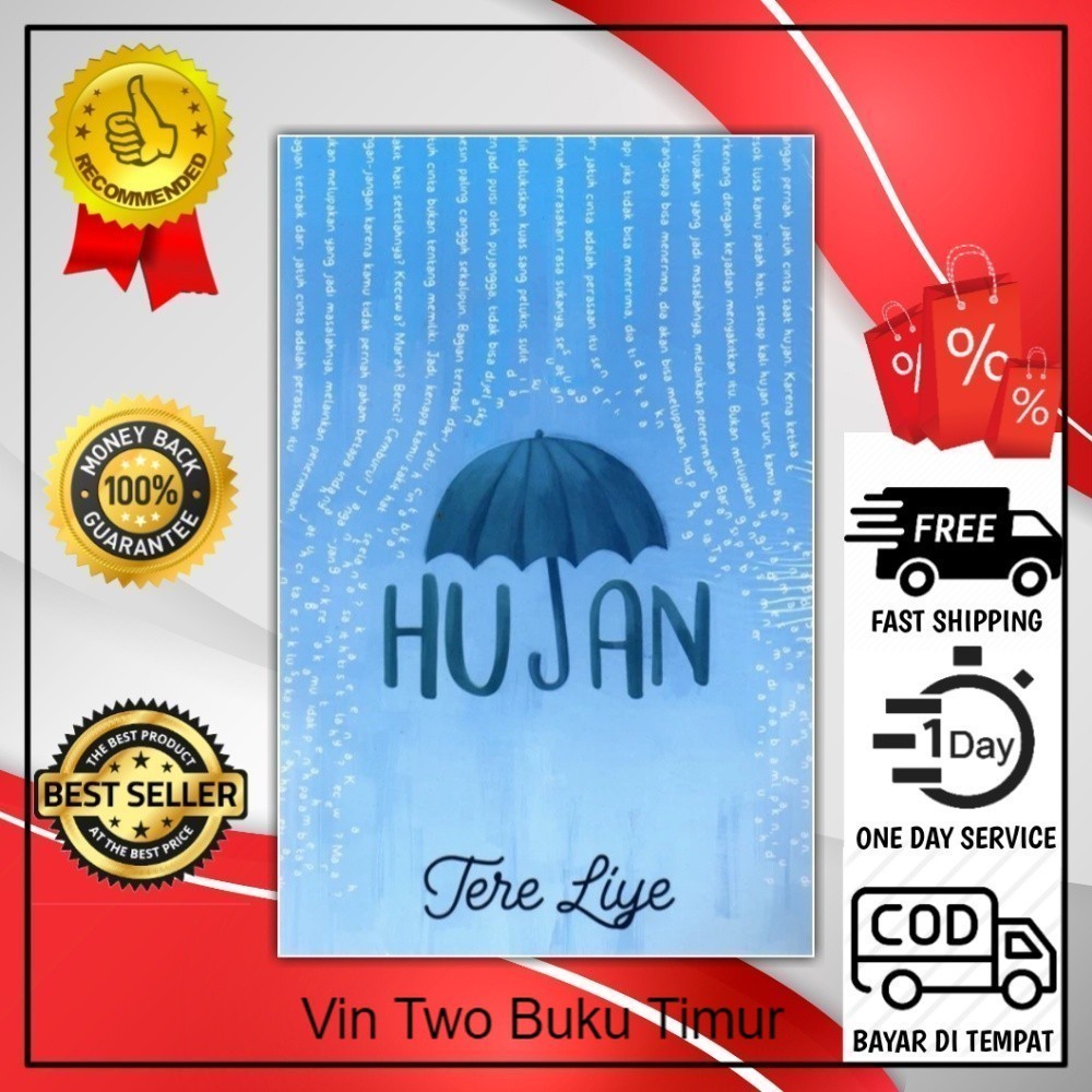 Jual Buku Novel Hujan Karya Tere Liye Best Seller Murah Vin Two Buku ...