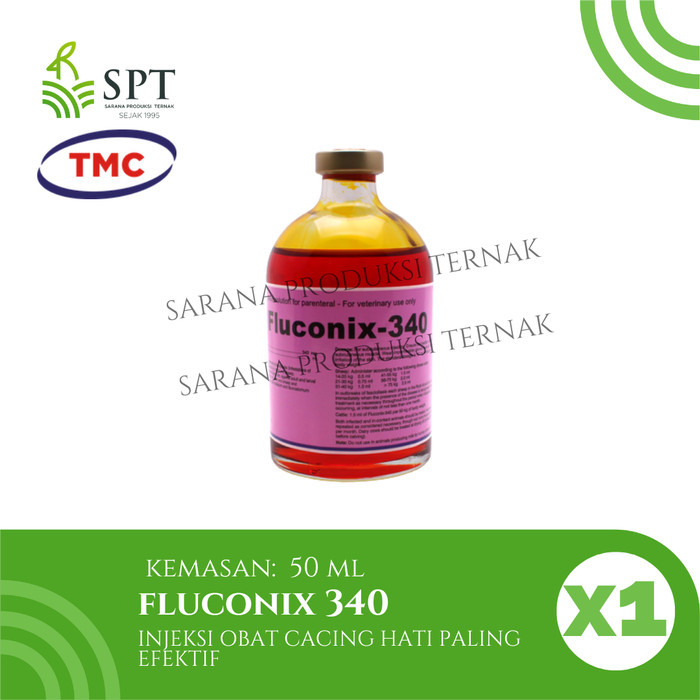 Jual FLUCONIX-340 50ml Injeksi Obat Cacing Hati Efektif Sapi Kambing ...