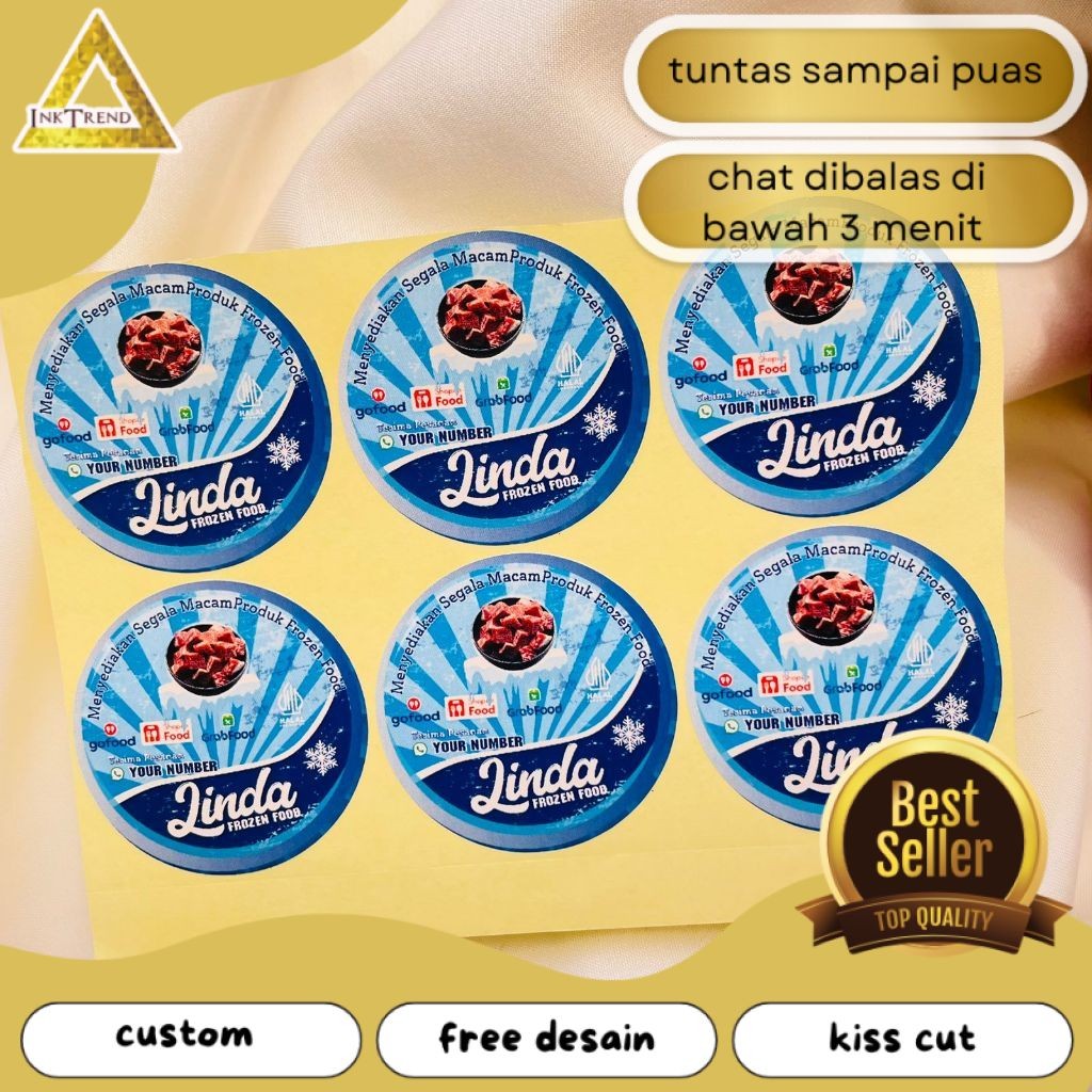 Jual INKA 9-15 Sticker Cetak Label Frozen Food Makanan Beku Bulat ...
