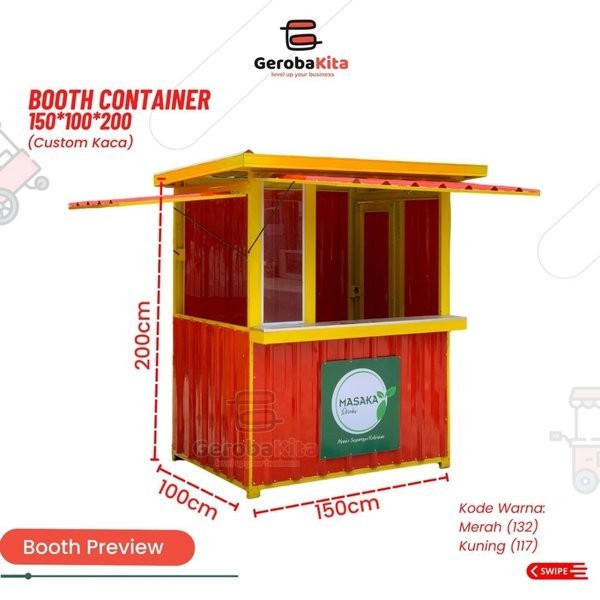 Jual Booth Kontainer Ukuran X X Custom Kaca Menu Shopee Indonesia