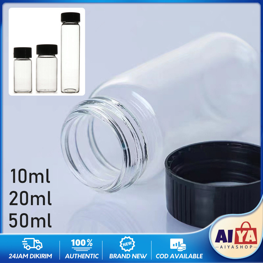 Jual 5Pcs Botol Kaca Vial 10Ml 20mL 50mL Tutup Plastik Kedap Udara ...