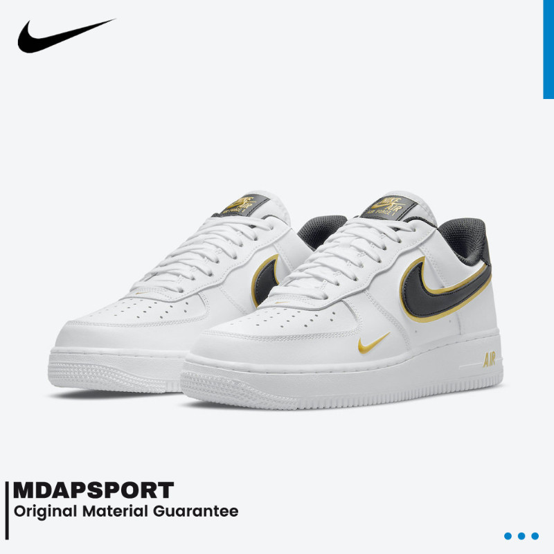 Jual SEPATU AIR FORCE 1 LOW LV8 WHITE BLACK GOLD(ORIGINAL) | Shopee ...