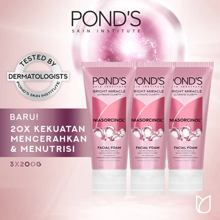 Pond's Bright Miracle Ultimate Clarity Facial Foam 200G x3