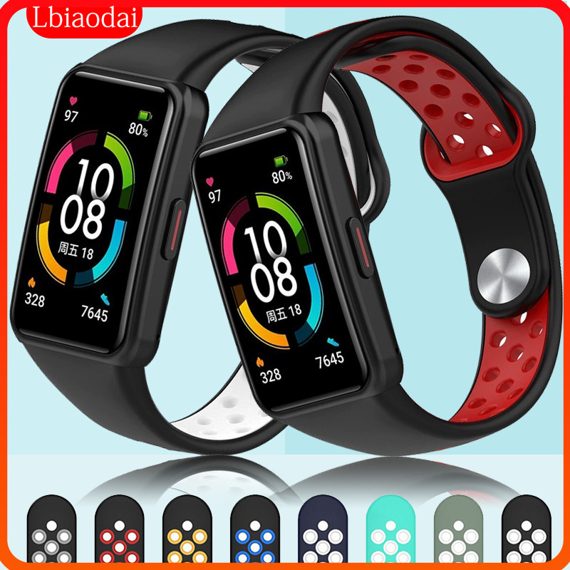 CyuCyu Cinturino Sportivo in Silicone per Huawei Band 6/6 Pro/Honor Band 6/7, 2 Pack Rosa e Beige, 5,5-8,7 Pollici