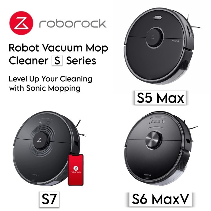 ROBOROCK S5 MAX Robot Vacuum and Mop Cleaner Hitam, S6 MaxV