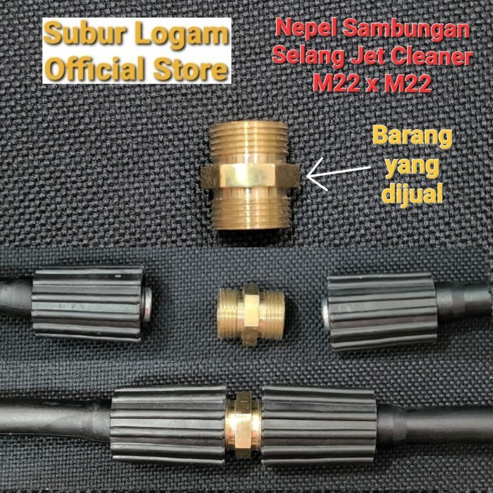 Jual AG45 Nepel Drat M22 x M22 untuk Sambungan Selang Jet Cleaner Drat ...