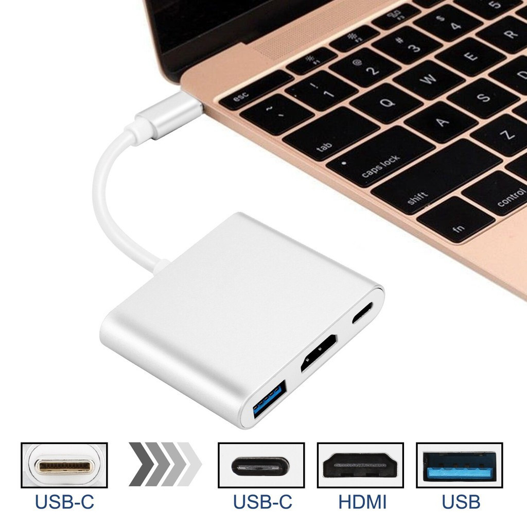 Jual USB Type C USB 3.0 USB C to 3 in 1 HDMI Converter USB 3.0 Type C ...