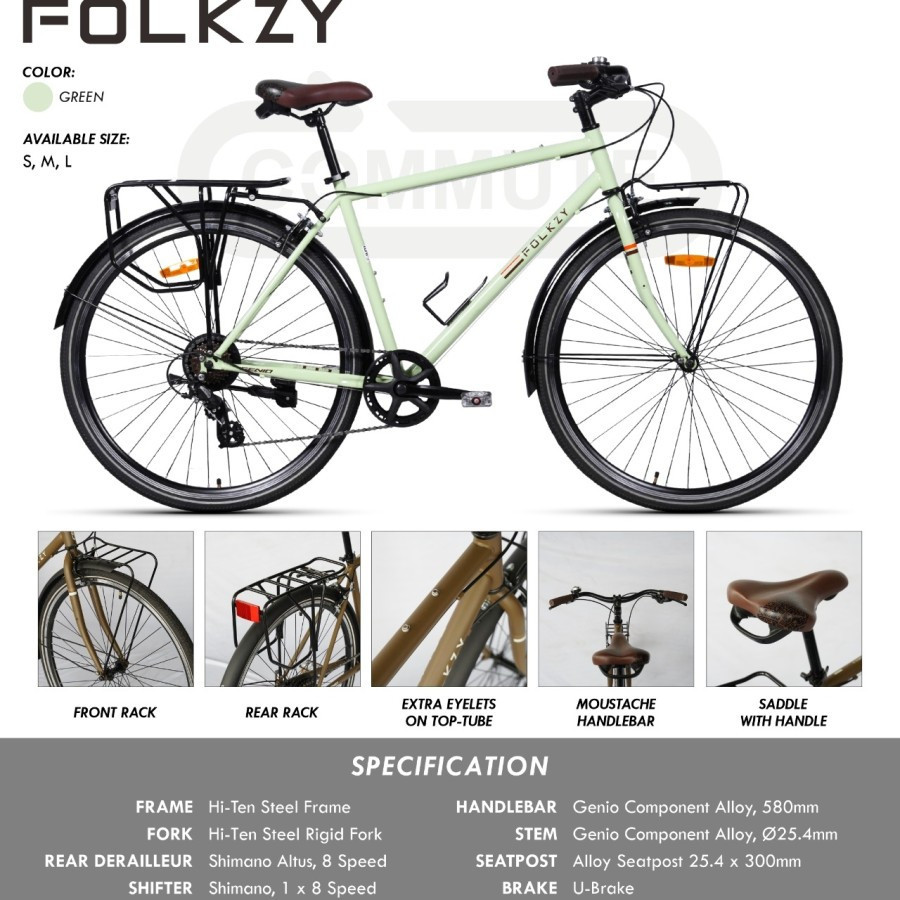 Jual Sepeda touring 700 c commuter balap genio by united bike 8 speed ...