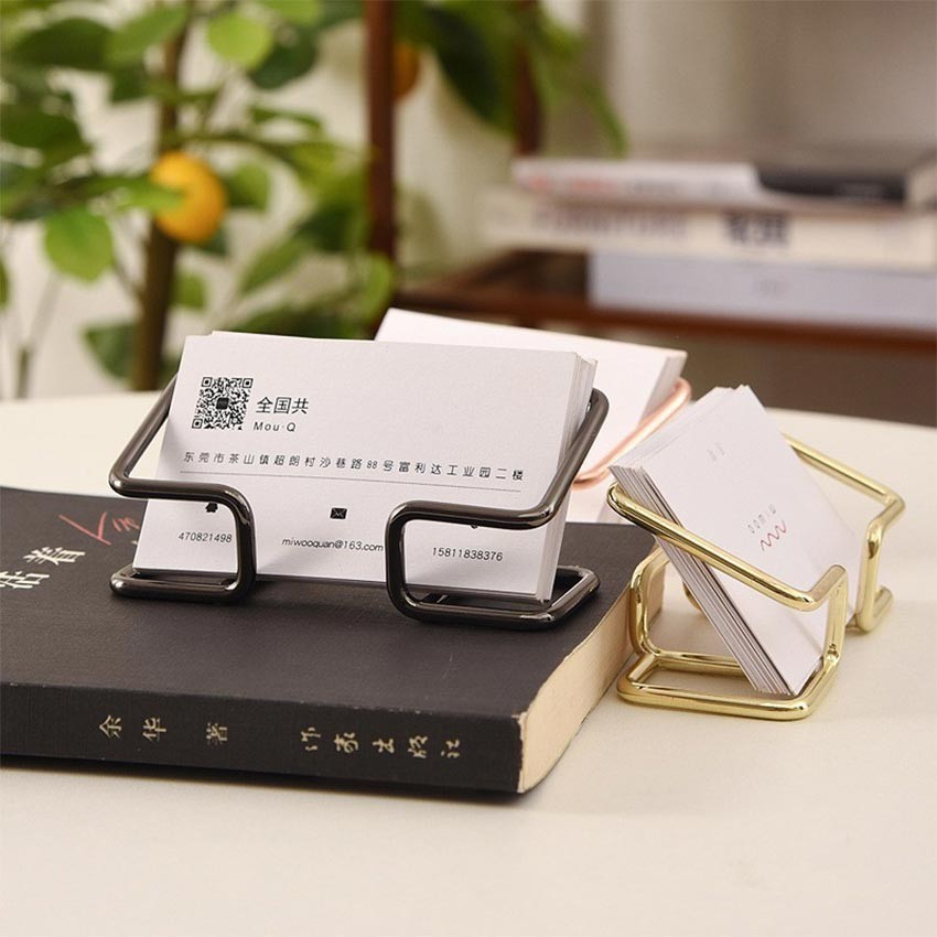 Jual Stand Card Holder Tempat Display Kartu Nama Meja Besi Unik ...