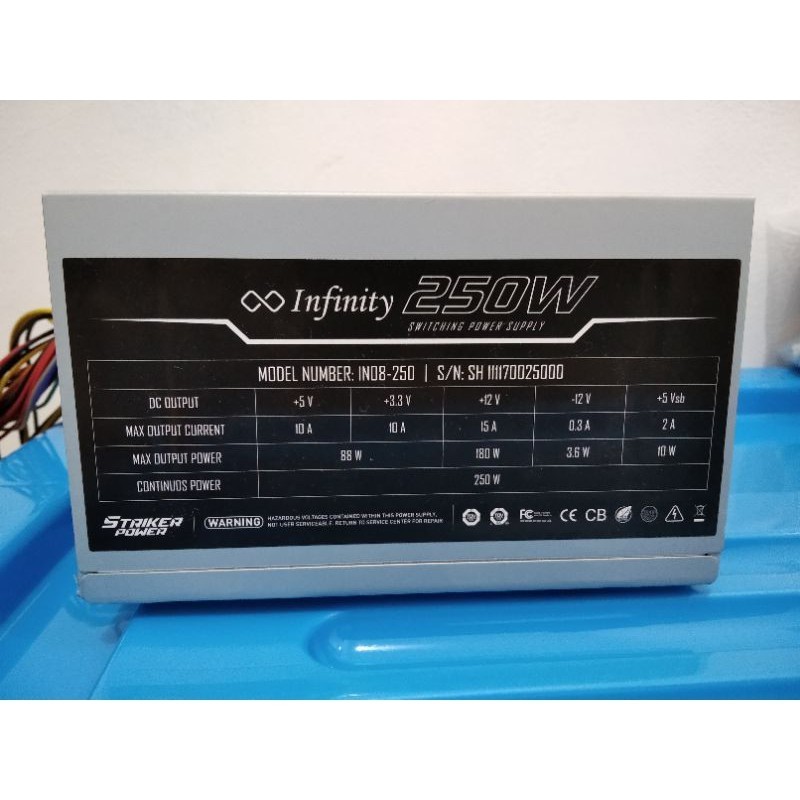 Jual COD PSU Infinity 250w - Power Supply Infinity Striker Power 250w ...