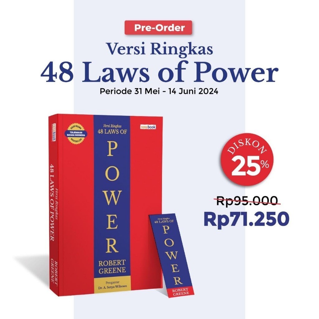 Jual Buku Versi Ringkas 48 Laws Of Power Oleh Robert Greene Buku Self