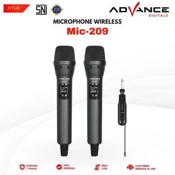 ADVANCE Wireless Microphone Wireless Double Charge (MIC 205 MIC 206 MIC 207 MIC 208 MIC209