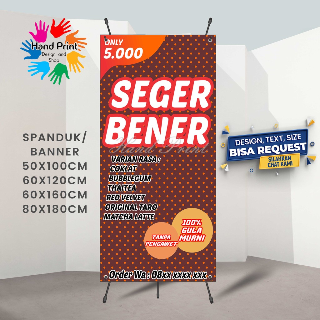 Jual Cetak Spanduk Banner Minuman Seger Varian Rasa MMT Spanduk Custom ...