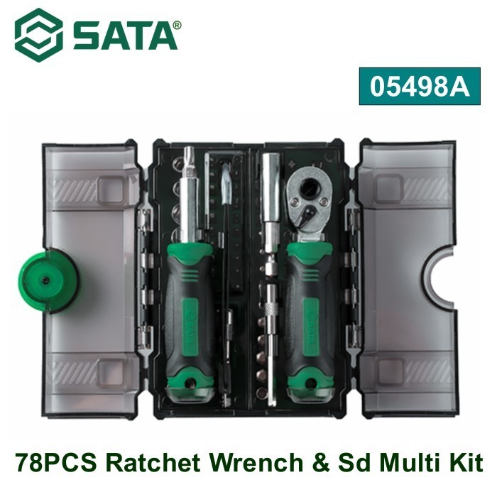 Jual SATA 05498A Kunci Pas Ratchet, Mata Obeng & Kit Multi Sd 78 Pcs ...