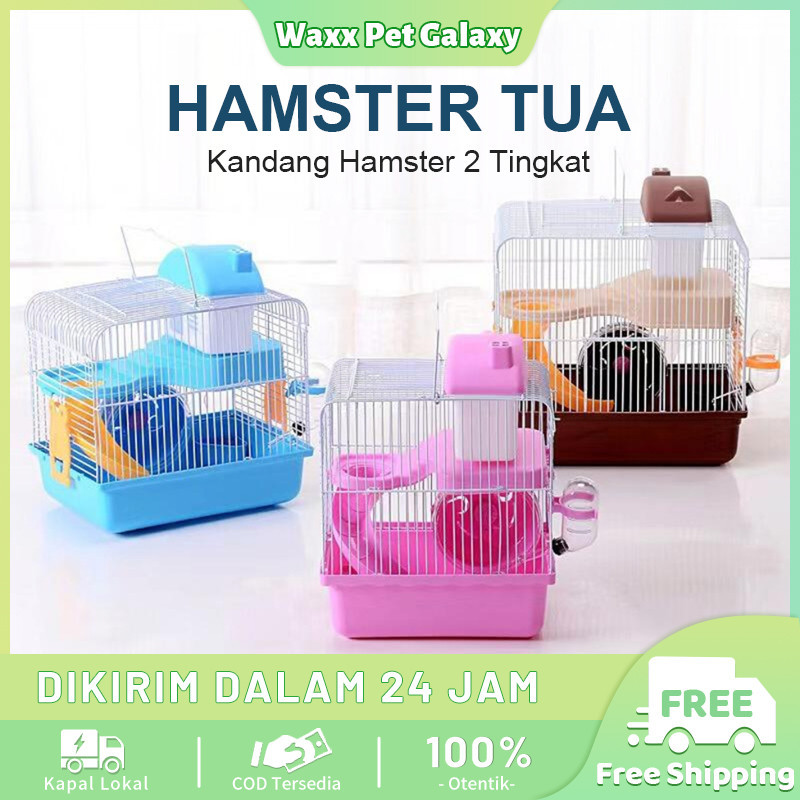 Jual Kandang Hamster 2 Tingkat - Rumah Hemster Komplit - Kandang ...