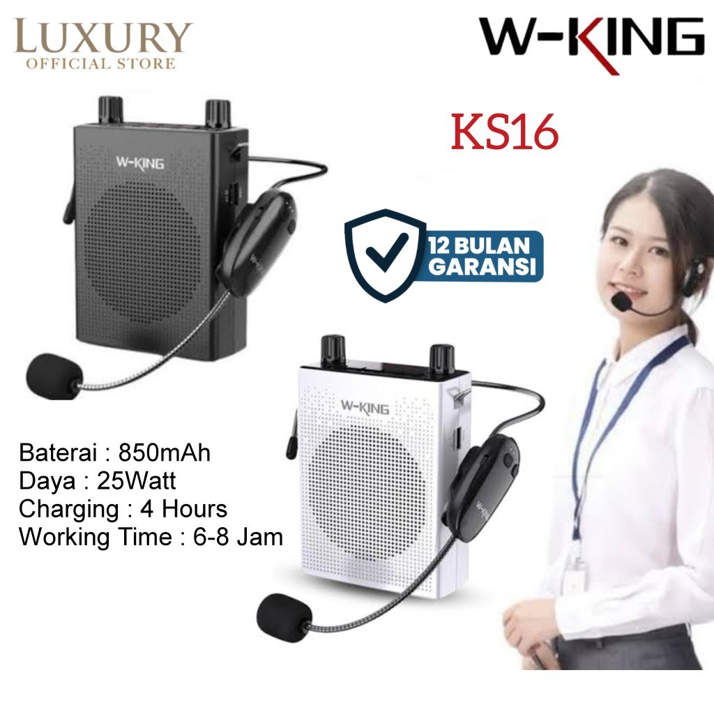 Jual Speaker Bluetooth WKING KS16 Portable Mic Bando Headset Speker ...