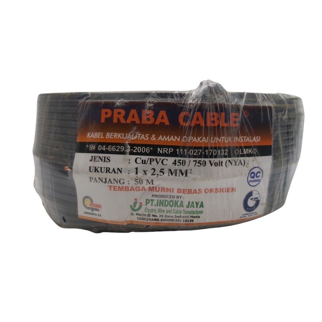 Jual Kabel NYA Praba 2.5mm 50 Meter SNI Kabel Listrik Tunggal Tembaga 2 ...