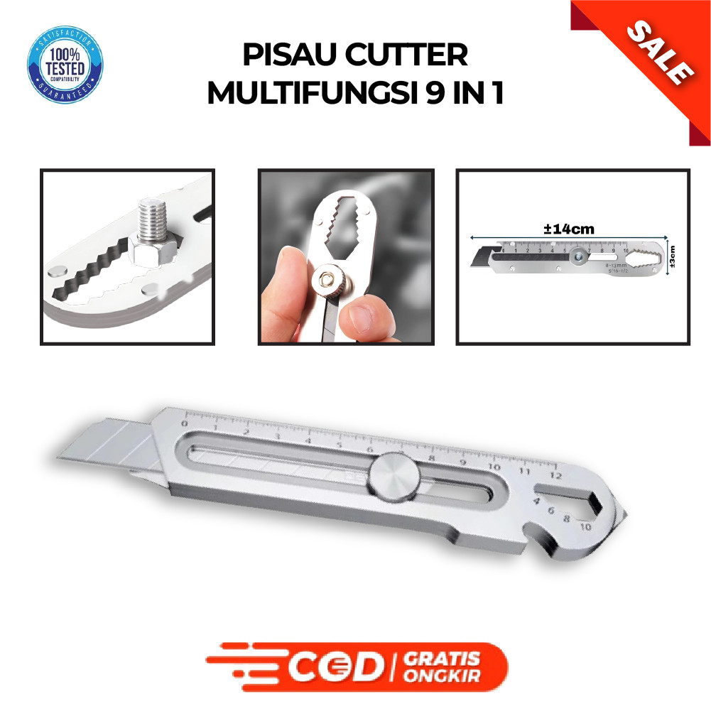 Jual Pisau Cutter 9 in 1 Multifungsi Stainless Anti Karat Heavy Duty ...