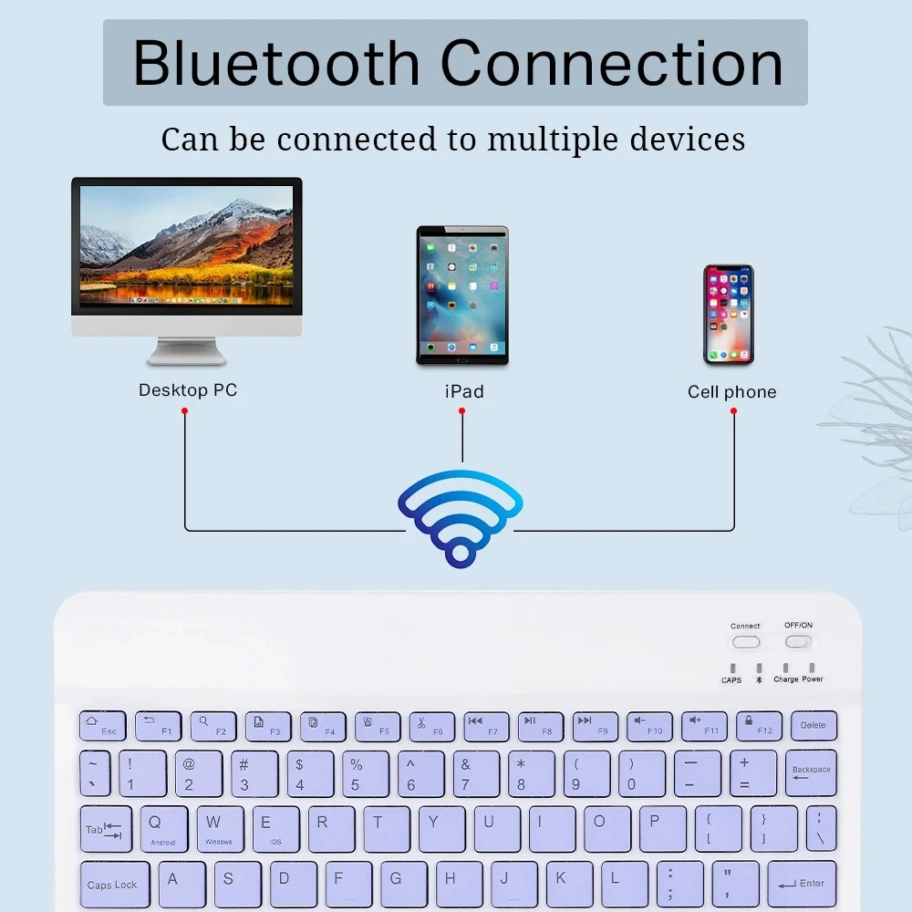 Jual Keyboard Mouse Bluetooth Wireless Mini 10 Inch Universal Android ...