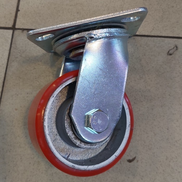 Jual Roda Pu Heavy duty 4 inch Hidup/Putar | Shopee Indonesia