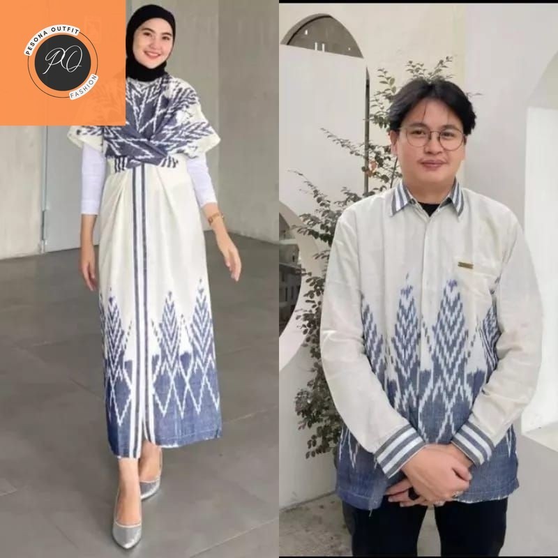 Jual BAJU RAISA COUPLE TENUN IVORY MOTIF ZIG ZAG- BAJU TENUN COUPLE ...