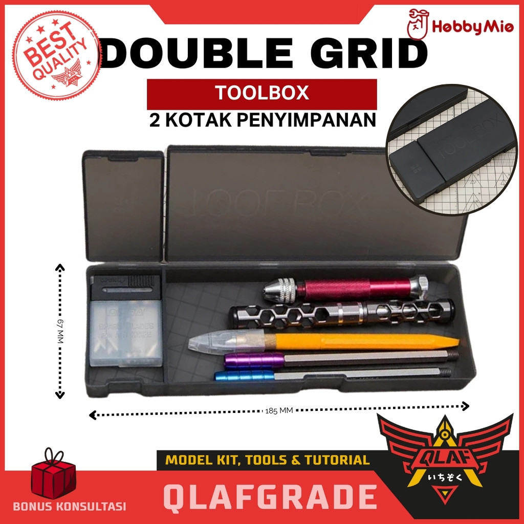 Jual Tool Box Double Grid Hobby mio - kotak penyimpanan 2 ruang alat ...