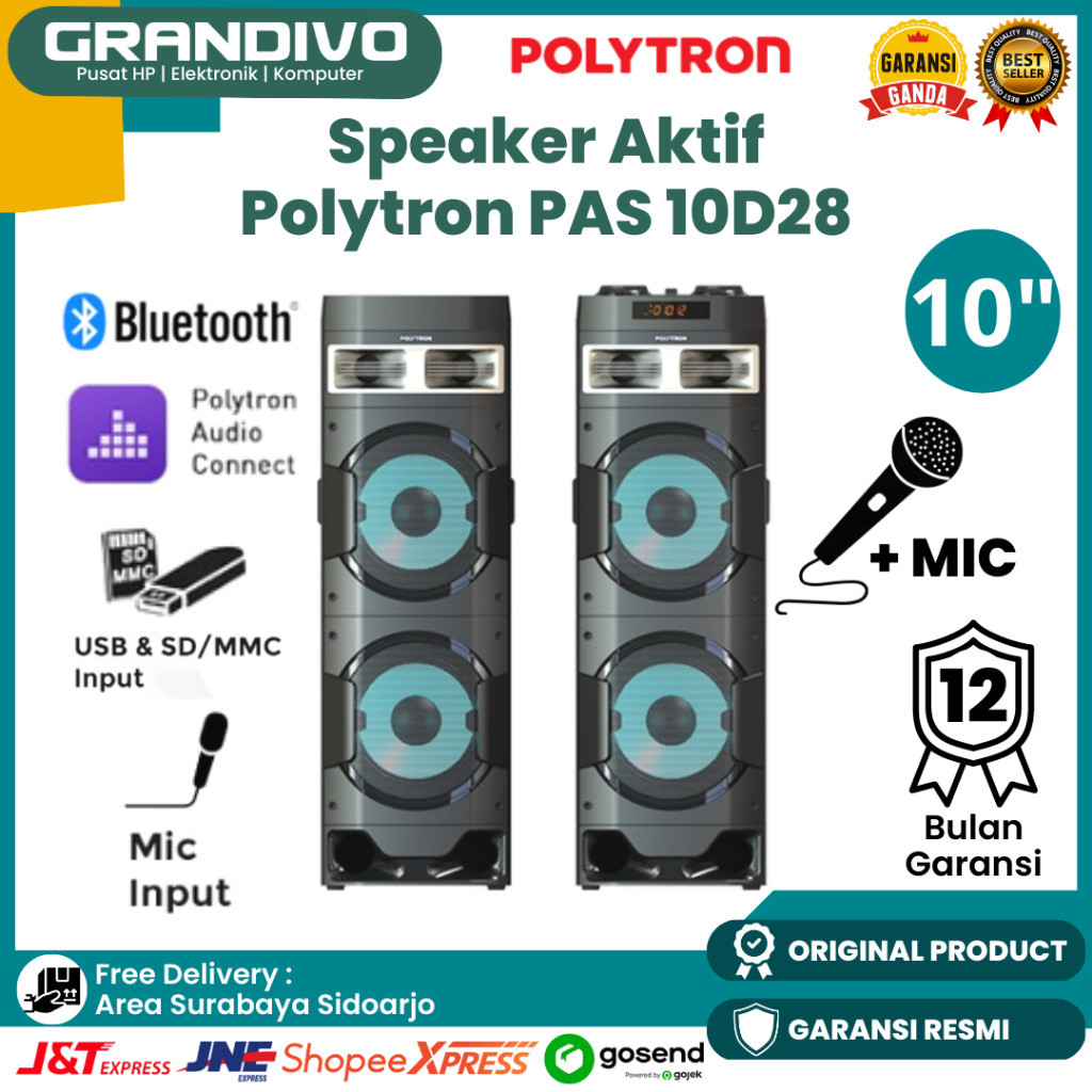 Jual Speaker Aktif Polytron Pas 10d28 Speaker Bluetooth 10inch