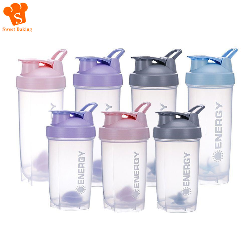 Jual 500/700ml Portable Shaker Bottle with Stirring Ball Is Perfect for ...
