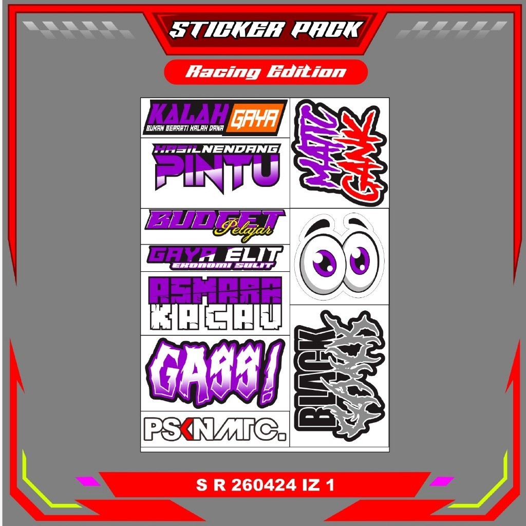 Jual Stiker Sticker Setiker Setikker Racing Pack Helm Helmet Helem ...
