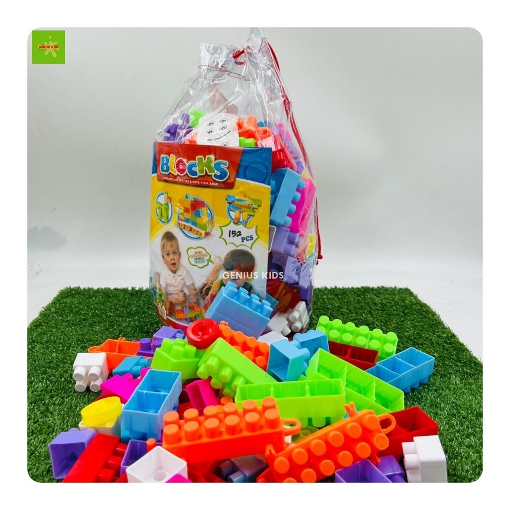 Jual Promosi Mainan Kreatif anak Blocks 152pcs Balok Susun | Shopee ...