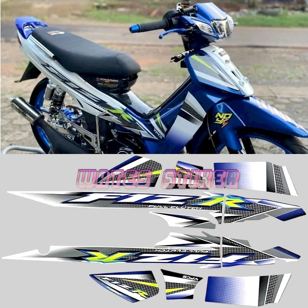 Jual Striping Decal Polet Sticker Yamaha fizr fiz r f1 zr 2004 biru ...