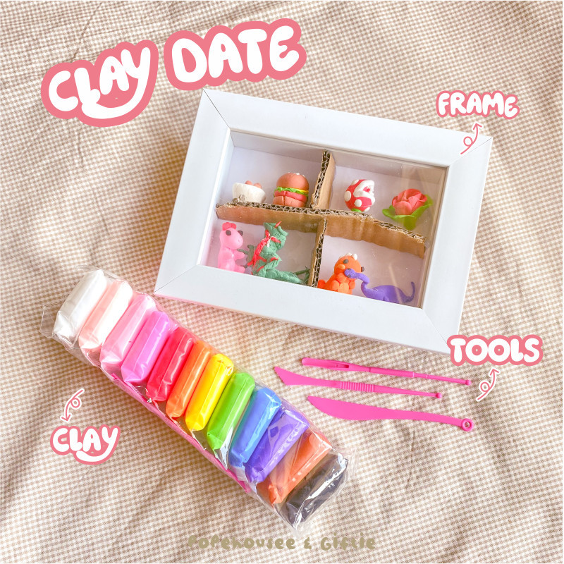 Jual Clay Date Set 3D Frame Pacar Teman Anak Hampers Hadiah Couple ...