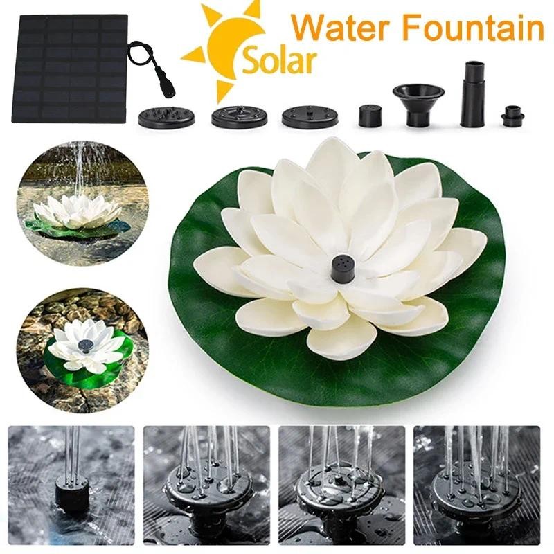 Lotus Leaf Solar Powered Floating Fountain Pump - Green Leaf Design Automatic Water Fountain For Bird Bath Garden Pond Aquarium Outdoor Decoration