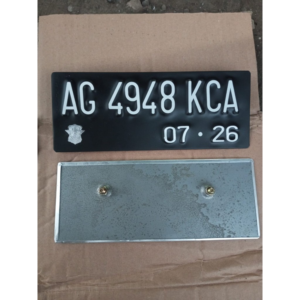 Jual plat nomor motor custom hitam 1 pcs / plat nomor motor baut tanam ...