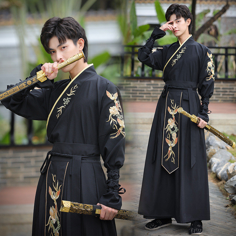Jual Hanfu Pakaian Pria Gaya Tiongkok, Pakaian Pertunjukan Tim Pemuda ...