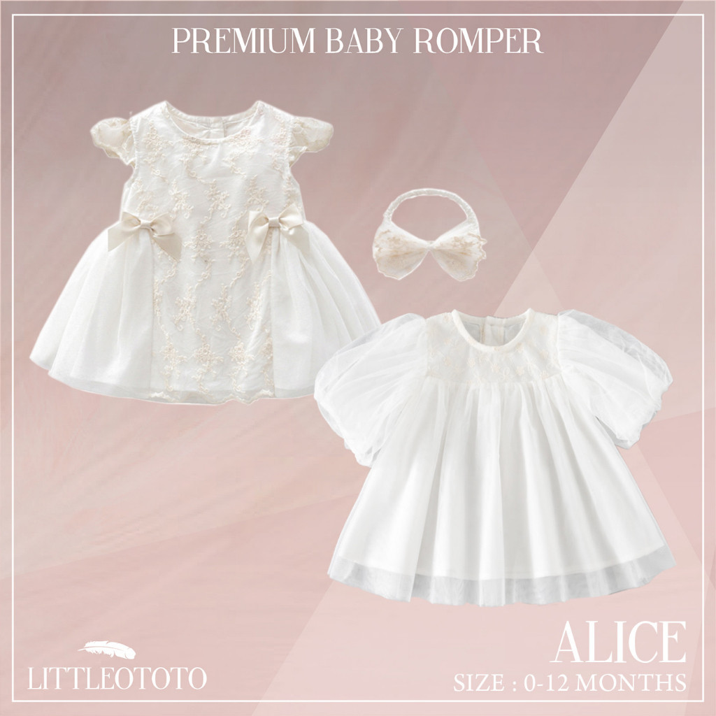 Jual Romper Bayi Premium ALICE WHITE IMPORT KOREA - DRESS BAPTIS AQIQAH ...