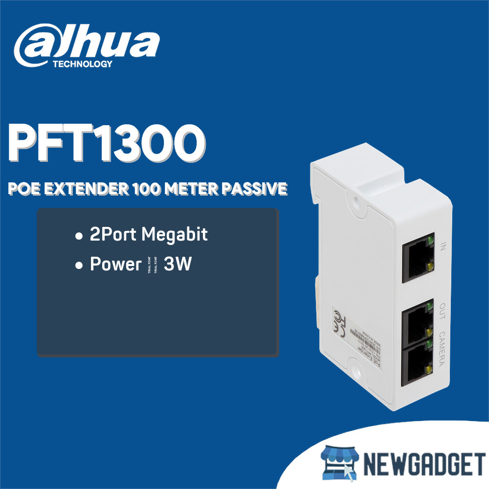 Jual DAHUA PFT1300 POE EXTENDER 100 METER 1 IN 2 OUT CONNECT UP TO 3 IP ...