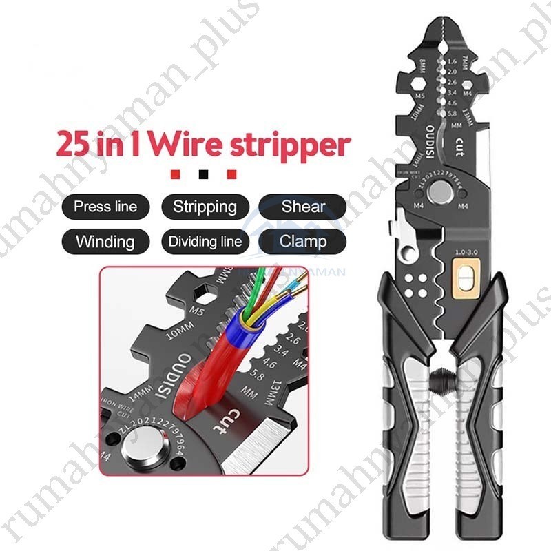 Jual 25in1 Stripping Crimping Tang Wire Stripper Multi Fungsional Ring ...