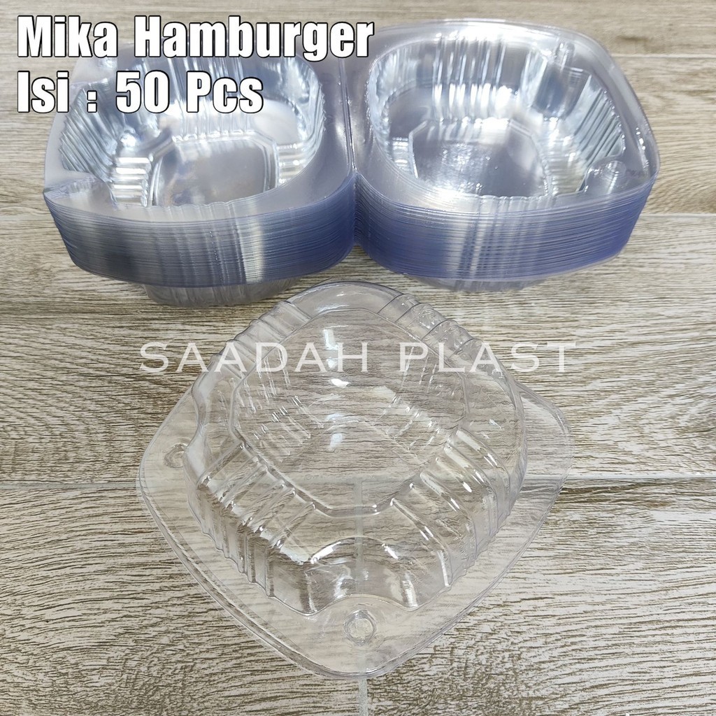 Jual (ISI 50) Mika Burger Hamburger / Mika Roti Foodgrade / Mika Bolu ...